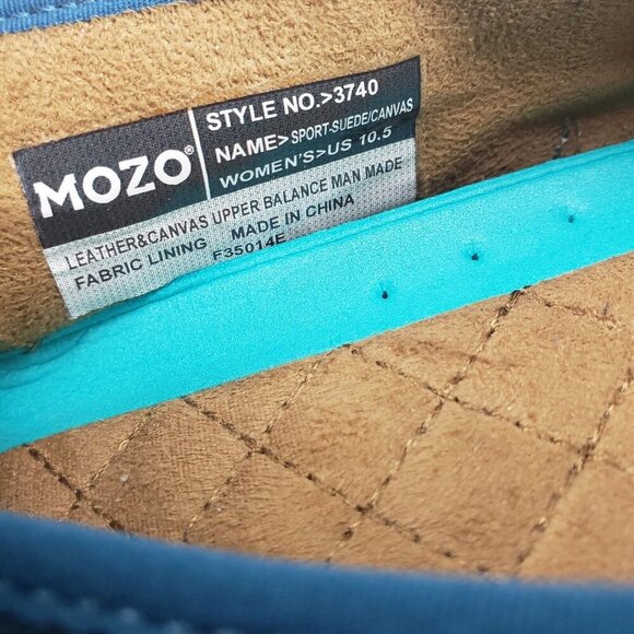 Mozo Sport Suede Canvas Flat Womens 10.5 Blue Slip On Comfort Non Slip Shoe - Picture 11 of 11